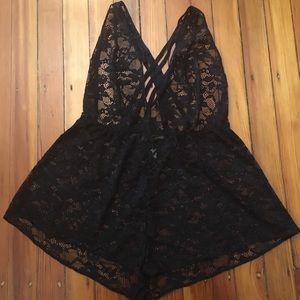 Black Lace Lingerie Romper